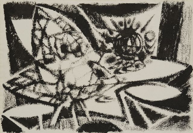 Frieda Hunziker | Insect I, ink on paper, 39.2 x 56.4 cm, signed on the reverse and dated '53