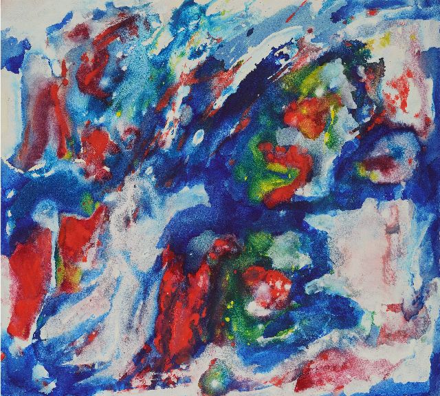 Frieda Hunziker | Composition, ink and watercolour on paper, 48.7 x 61.6 cm
