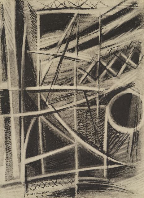 Frieda Hunziker | Study for 'Composition', ink and chalk on paper, 78.9 x 57.5 cm, signed l.l. and dated 4/48
