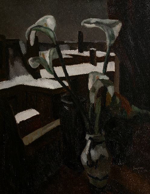 Toon Kelder | Arum lilies in a vase, oil on canvas, 98.2 x 80.1 cm, signed l.r. and dated feb 1926