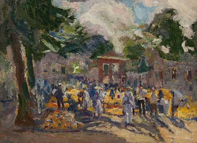 Pol Dom | Cheese market, oil on panel, 33.0 x 45.0 cm