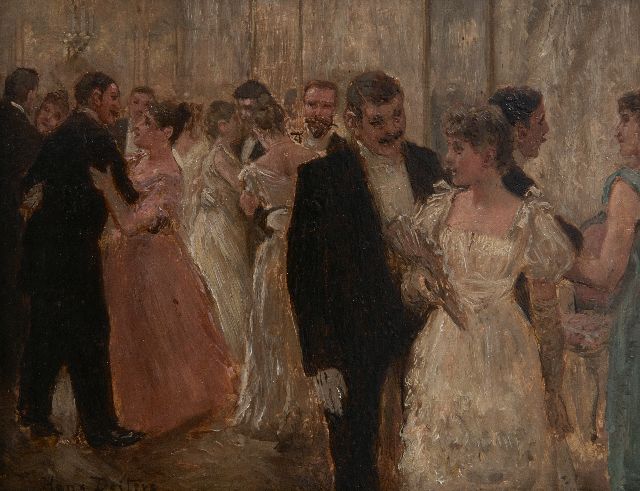 Deiters H.  | The ball, oil on panel 15.9 x 21.0 cm, signed l.l.