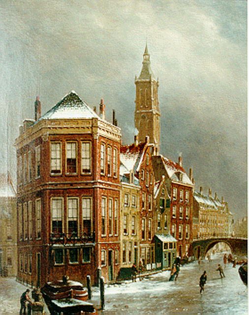 Jongh O.R. de | View of 't Kolkje, Amsterdam, oil on canvas 67.0 x 54.0 cm, signed l.l.