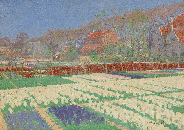 Ferdinand Hart Nibbrig | Bulbfields in Bennebroek, oil on canvas, 51.1 x 71.3 cm, signed l.r. and executed ca. 1900