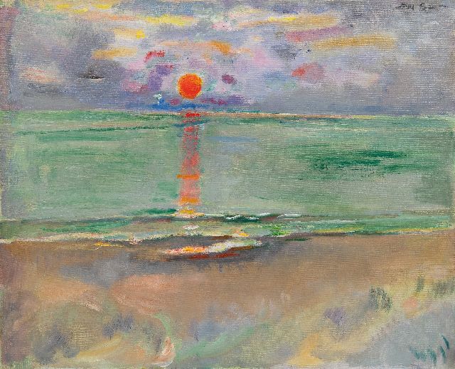 Jan Sluijters | Sunset on the beach, oil on canvas, 46.5 x 57.9 cm, signed u.r. and painted ca. 1938