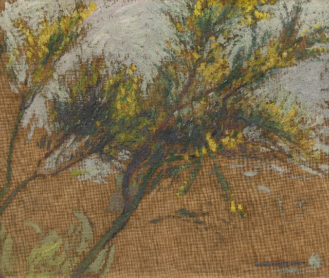 Gustave de Smet | Study of flowering broom branches, oil on canvas, 33.2 x 40.0 cm, signed l.r.