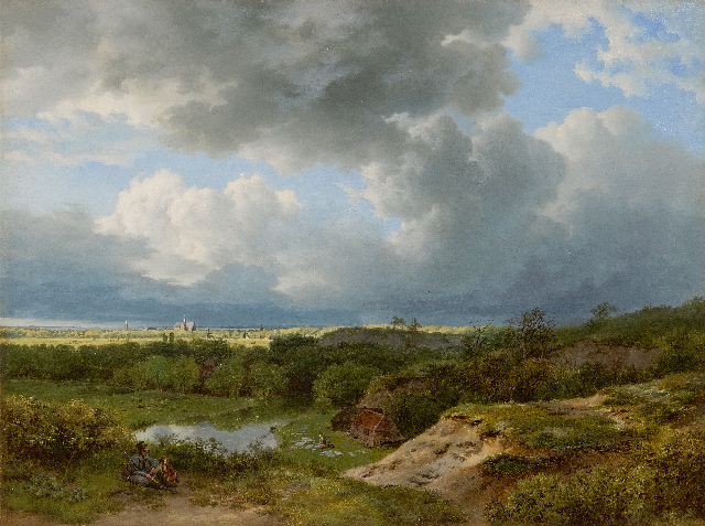 Barend Cornelis Koekkoek | Panoramic landscape with Haarlem in the distance, oil on canvas, 39.4 x 52.4 cm, signed l.r. and dated 1836