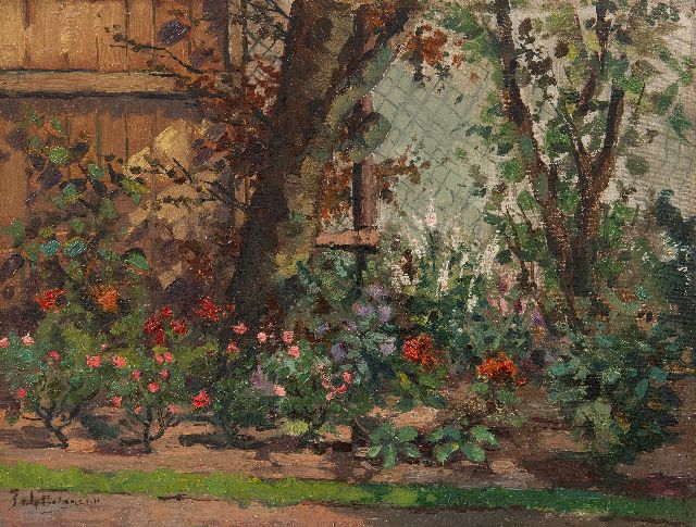 Johannes Pietersen | The rose garden, oil on cardboard, 30.0 x 39.4 cm, signed l.l.