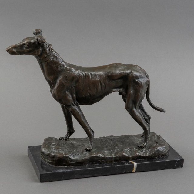 Frémiet E.  | Sighthound, bronze 24.3 x 26.0 cm, signed on the base