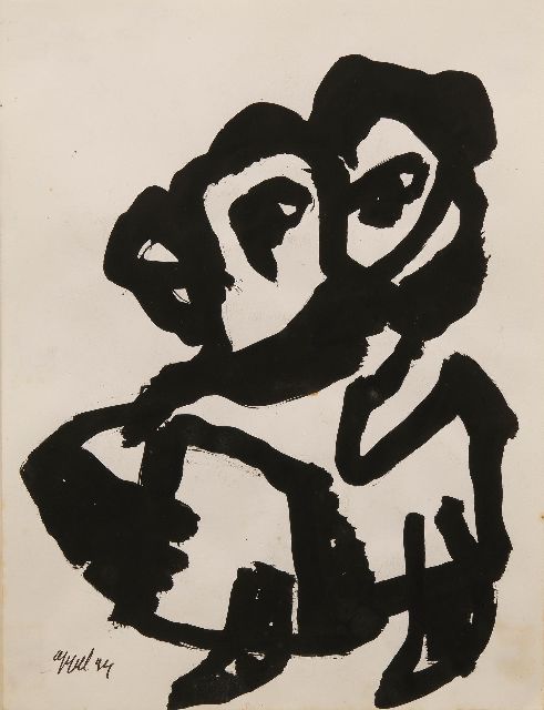 Karel Appel | As big as a bird, black ink on paper, 39.8 x 30.1 cm, signed l.l. and dated '94