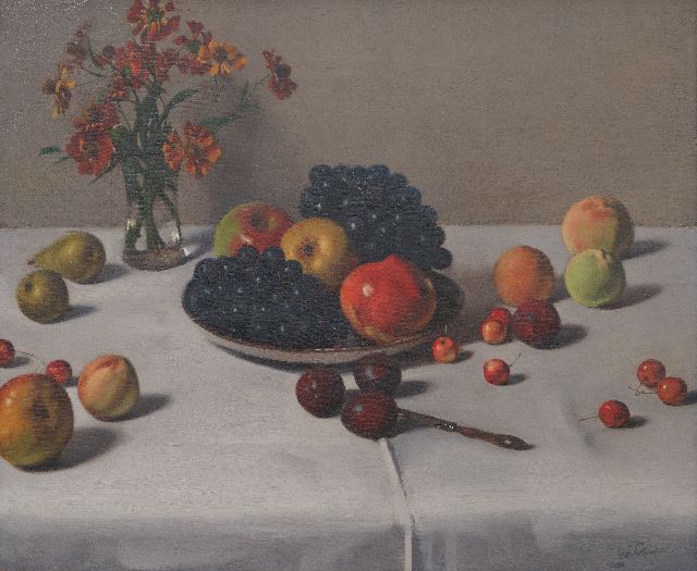 Willem Witsen | Still life with fruit and vase with flowers, oil on canvas, 52.2 x 64.0 cm, signed l.r. and painted ca. 1920