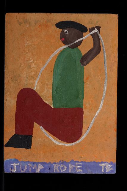 Tim Brown | Jump rope, acrylic on panel, 43.1 x 30.4 cm, signed l.r. with initials