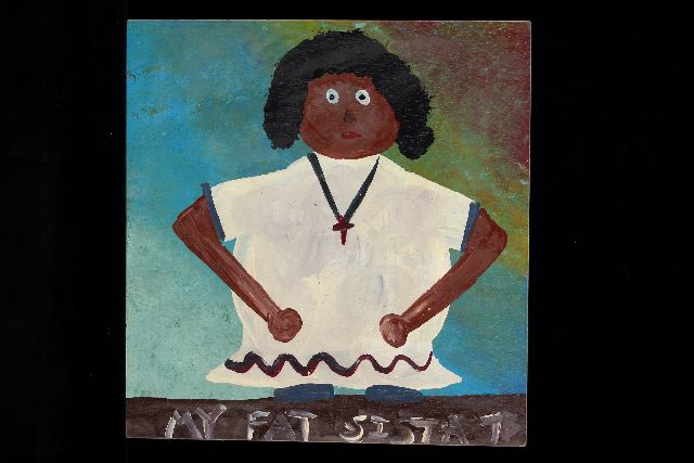 Tim Brown | My fat sista, acrylic on panel, 42.7 x 40.3 cm, signed l.r. with initials