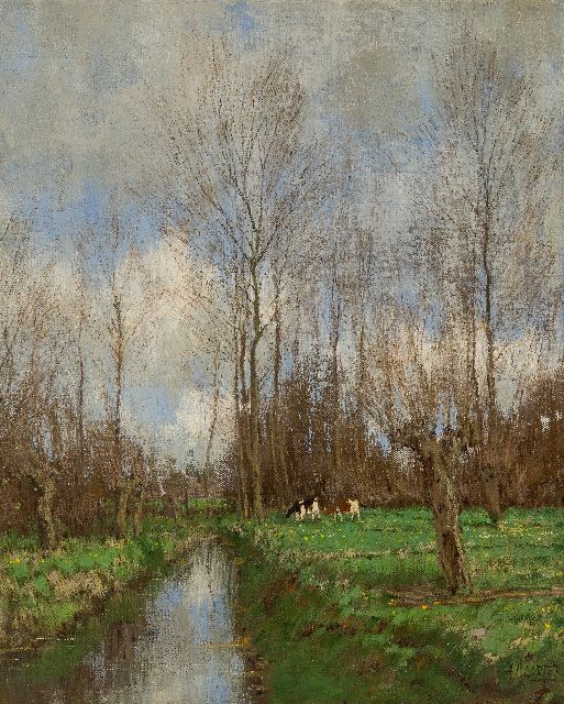 Arnold Marc Gorter | View of the Vordense Beek, oil on canvas, 49.5 x 39.4 cm, signed l.r.