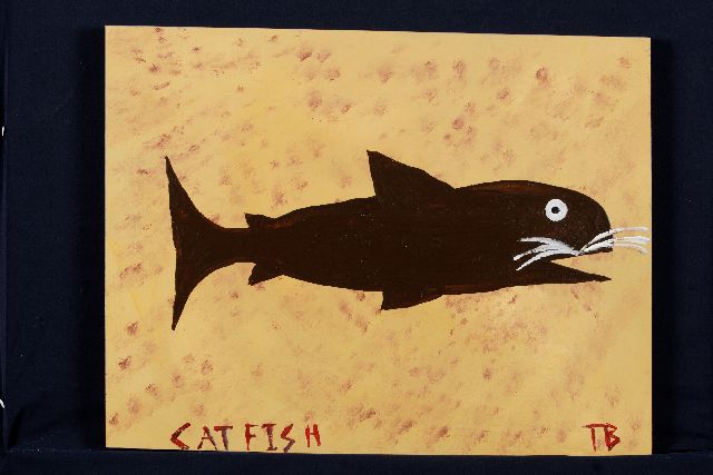 Brown T.  | Catfish, acrylic on panel 41.0 x 54.0 cm, signed l.r. with initials
