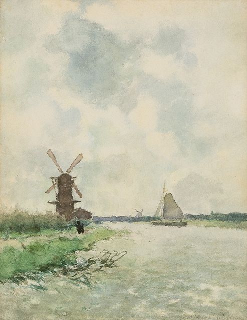 Jan Hendrik Weissenbruch | -, watercolour on paper, 42.0 x 32.0 cm, signed l.r. and gereserveerd