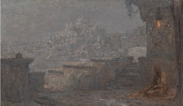 Marius Bauer | Temple city, oil on canvas, 41.6 x 70.5 cm, signed l.l.