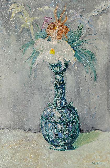Dirk Filarski | Flowers in a vase, oil on canvas, 51.2 x 34.0 cm, signed l.r.