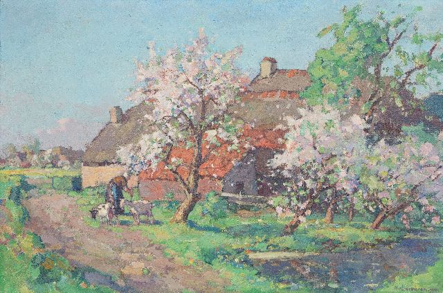 Henk van Leeuwen | Spring near Montfoort, oil on canvas, 60.8 x 90.9 cm, signed l.r.