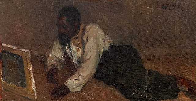 Eduard Frankfort | The art lover, oil on canvas, 32.8 x 59.9 cm, signed u.r. and dated '06