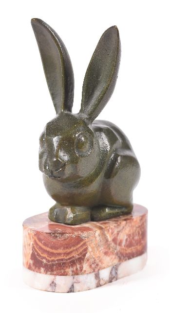 Jorel A.  | Seated rabbit, bronze 9.0 cm
