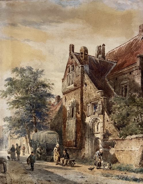 Cornelis Springer | The Oude Gasthuisklooster in Hasselt, ink and watercolour on paper, 42.7 x 33.6 cm, signed l.l. and dated '63