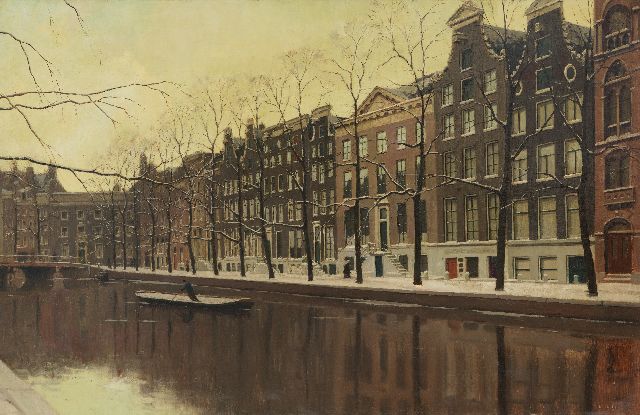 Evert Jan Ligtelijn | Canal houses in Amsterdam, oil on canvas, 60.5 x 90.9 cm, signed l.r.