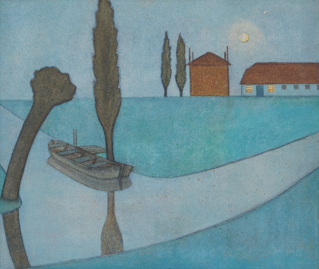 Dirk Koning | Landscape with haystack, oil on board, 61.7 x 72.7 cm, signed l.r. and dated 1928