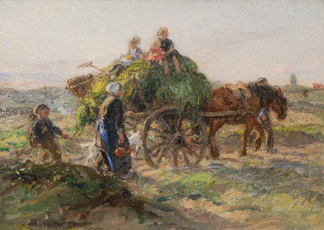 Jan Zoetelief Tromp | Returning home with the harvest, oil on canvas, 40.2 x 56.5 cm, signed l.l. and on the reverse