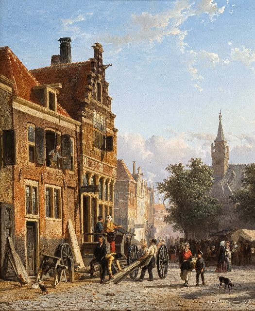 Cornelis Springer | -, oil on panel, 42.0 x 34.5 cm, signed l.l. and circa 1855