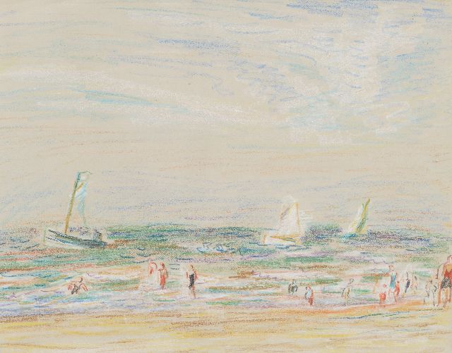 Leo Gestel | The beach at Zandvoort, pastel on paper, 24.0 x 30.0 cm