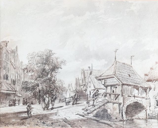 Springer C.  | -, charcoal on paper 40.0 x 50.0 cm
