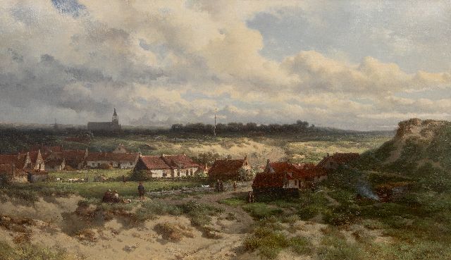 Salomon Verveer | View of Old Scheveningen from the dunes, oil on canvas, 65.5 x 112.4 cm, signed l.r. and dated '69