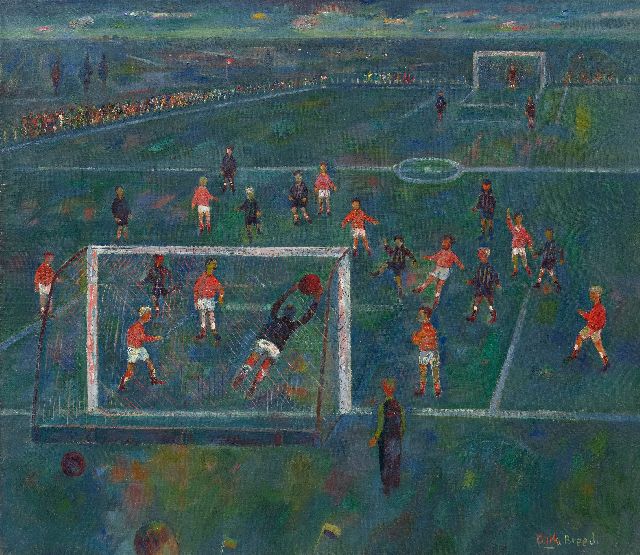 Dirk Breed | Soccer players, oil on canvas, 70.0 x 80.2 cm, signed l.r.