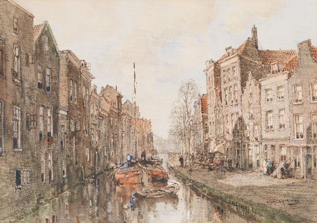 Paradies H.C.A.  | View of the Schie in Schiedam, watercolour on paper 49.3 x 69.8 cm, signed l.r.