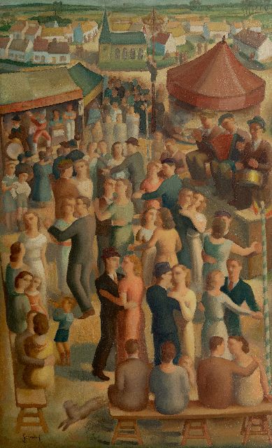 Goossens C.  | Fair in Flanders, oil on panel 114.8 x 70.5 cm, signed l.l.