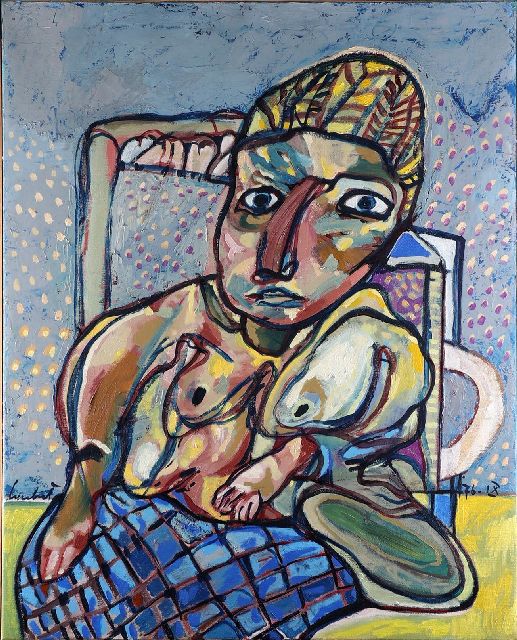 Lucebert | Half naked, oil on canvas, 100.2 x 80.0 cm, signed l.l. and dated '76.IX