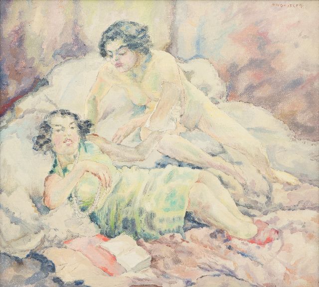 Homberg D.  | Two women, oil on canvas 57.3 x 63.5 cm, signed u.r. and without frame