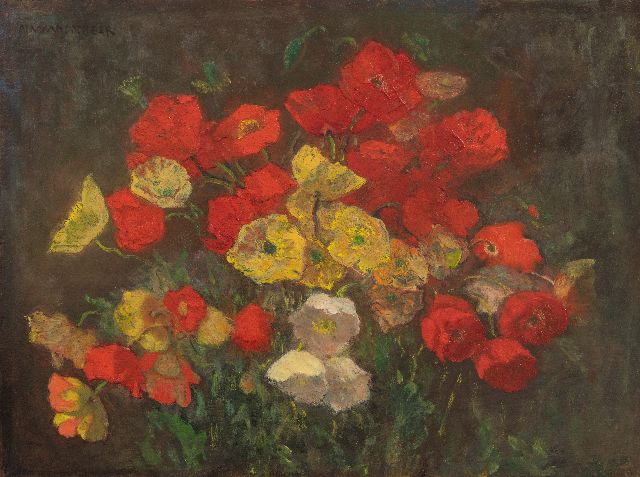 Marie Wandscheer | Poppies, oil on panel, 30.6 x 40.2 cm, signed u.l. and without frame