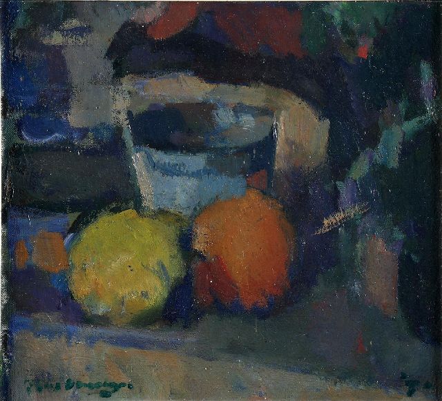 Kees Verwey | Still life with lemon and orange, oil on canvas, 26.3 x 29.3 cm, signed l.l.