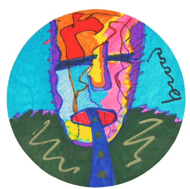 Brood H.  | Coaster, acrylic on felt paper, signed u.r.
