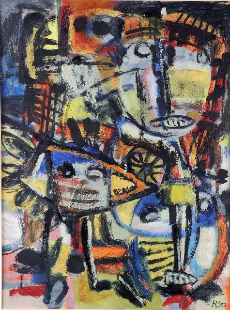 Romijn G.A.M.  | Untitled, oil on paper 50.0 x 37.0 cm, signed l.r. and dated '50