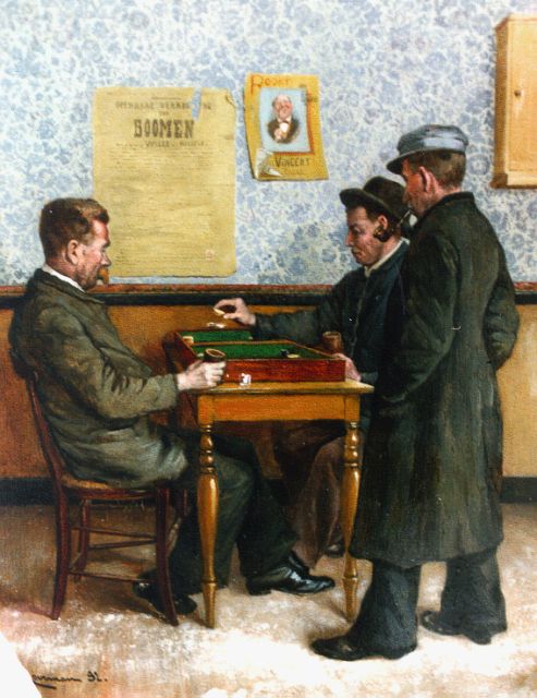 Jan Ludovicus Moerman | The game, oil on panel, 27.0 x 21.3 cm, signed l.l. and dated '92