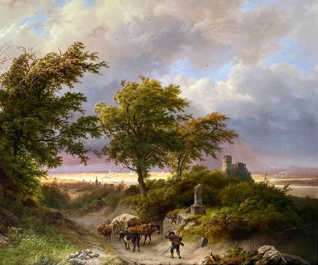 Barend Cornelis Koekkoek | Farmer near a forest during an approaching storm, oil on canvas, 70.5 x 84.5 cm, signed l.r. and dated 1847