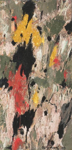Willy Boers | Stil bewegen (Moving quetly), oil on masonite, 61.5 x 29.5 cm, signed l.o. and dated '57