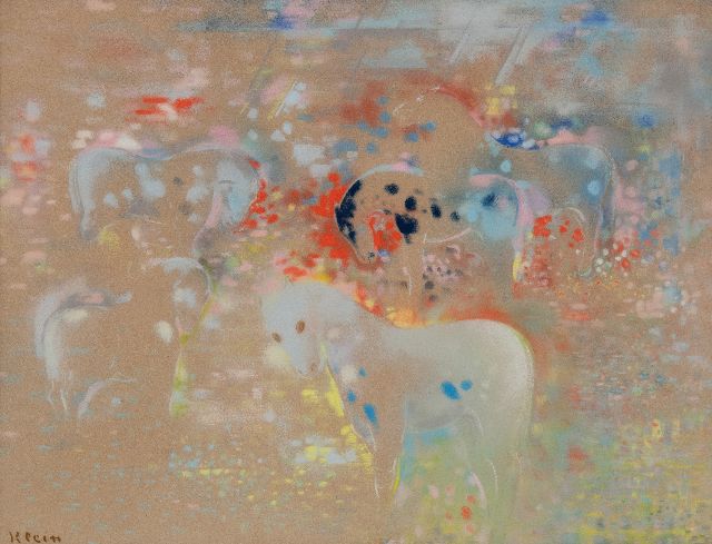 Frits Klein | Horses in a landscape, pastel on paper, 48.4 x 63.7 cm, signed l.l.