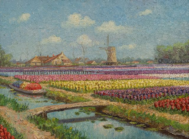 Fels C.L.  | Flower bulb fields, oil on canvas 30.3 x 40.3 cm, signed l.r.