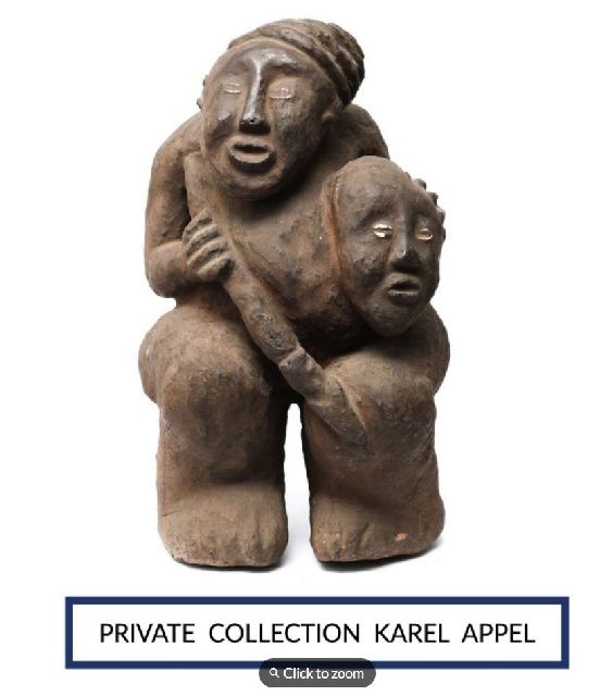 Onbekend   | Two figures, earthenware 58.0 x 32.0 cm