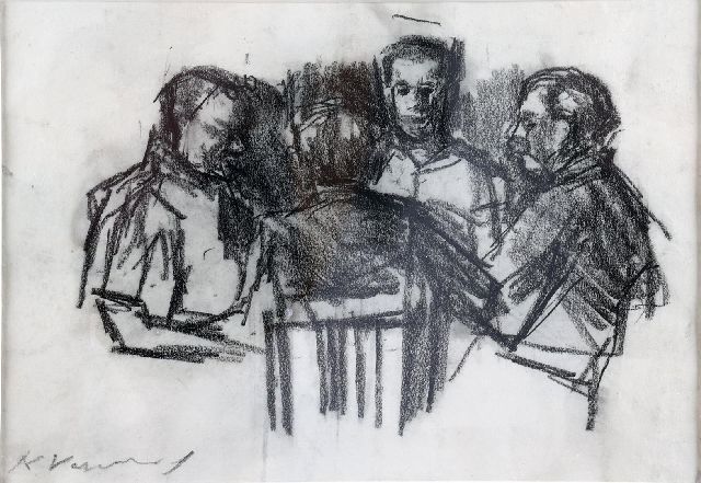 Kees Verwey | -, black chalk on paper, 17.0 x 25.5 cm, signed l.l.