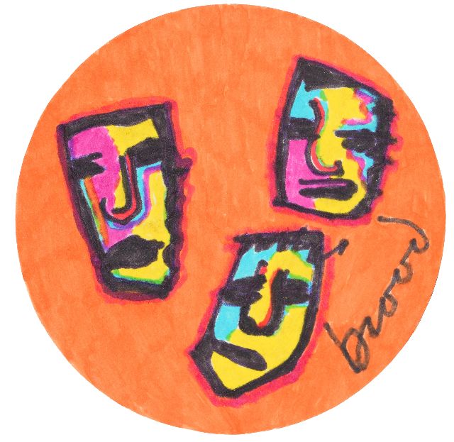 Herman Brood | Coaster, signed l.r.